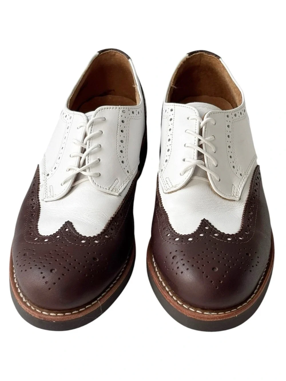 J. Crew Classic two-toned spectator full brogue wingtip Oxford dress shoes | 10